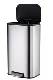 Відро для сміття з плавним закриттям прямокутне Mixxus Cubic-TC0112 SS Color 12л нержавіюча сталь MI7089, Нержавіюча сталь - мініатюра 5
