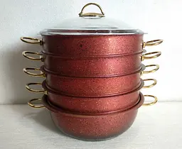 Мантоварка-пароварка з антипригарним покриттям O.M.S. Collection 6091 C-28 см 5,8 л Red - мініатюра 3