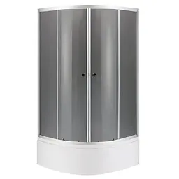 Душова кабіна з високим піддоном Mixxus Plain SCT01-90x90x195-GR Satin сіре тоноване скло 4 мм MI6895, Універсальна, тонований, хром матовий