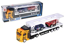 Іграшковий автовоз з машинками інерційний світлозвукові ефекти Heavy Truck 99A6-1C в коробці р.35x6,5x12 см YG Toys
