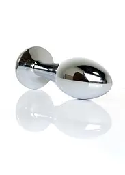 Анальна пробка - Jewellery Silver Plug Light Blue L - мініатюра 4