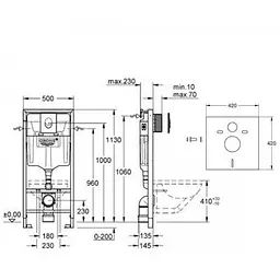 Інсталяція для унітазу Grohe RAPID SL 38722001+37131000 - мініатюра 2