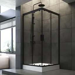 Душова кабіна AM.PM Gem Square Slide 90x90 см без піддону black W90UG-403-9090BT - мініатюра 3