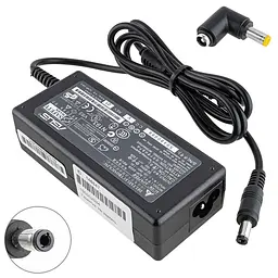 Блок живлення для ноутбука ASUS 19V 3.42A 65W 5.5x2.5мм L-подібний роз'єм із перехідником чорний