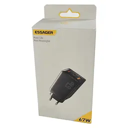 Мережевий зарядний пристрій EssagerDIANYUN 67W GaN travel charger 2C+A чорний - мініатюра 2