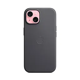 Чехол для Apple iPhone 15 Plus, FineWoven Case with MagSafe, черный, защитная накладка из материала FineWoven, противоударный, для iPhone, защита всего корпуса, поддержка беспроводной зарядки и MagSafe, (ARM71977) - мініатюра 4