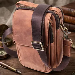 Вінтажна сумка для чоловіків з натуральної шкіри Vintage 22811 коричнева