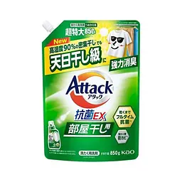 Японский гель для стирки Kao Attack Antibacterial EX для сушки в помещении, пополнение 850 г