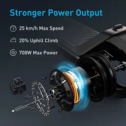 Електросамокат NIU KQi3 Pro Black 9.5", 350(700)W, 10.4Ah, 50km, 25km/h, 20%, App, 20,3 kg (K3P31EB1E11) - мініатюра 6