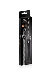 Повідець із натуральної шкіри Fetish Tentation Premium Metal leash with cowhide leather wrist 72 см - мініатюра 2