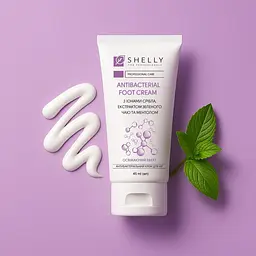 Антибактеріальний крем для ніг Shelly з іонами срібла екстрактом зеленого чаю та ментолом 45 мл - мініатюра 3