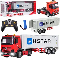 Фура контейнеровоз на пульті управління 51 см HSTAR, світлові ефекти, звук двигуна, акумуляторна, машинка на радіокеруванні - мініатюра 2