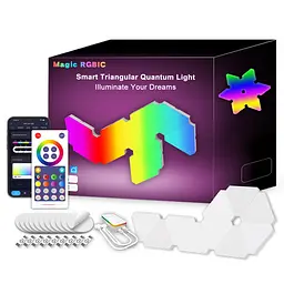 Настінний світильник Smart Triangular Quantum Light SAL-012B Bluetooth USB interface with app 10pcs Epik teh0029697