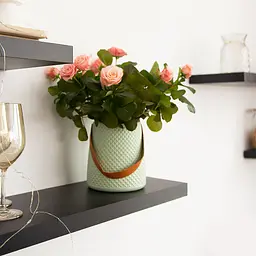 Ваза декоративна МВМ My Home, 17,5 см, оливкова (DH-FLOWERS-10 OLIVE) - мініатюра 3