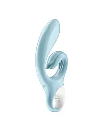 Вібратор-кролик Satisfyer Love Me Blue, гнучкий, відросток з потрійним кінчиком - мініатюра 6