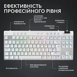 Клавіатура Logitech G PRO X TKL Lightspeed Gaming White (920-012148) - мініатюра 7