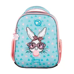 Рюкзак каркасний YES H-100 Funny Bunny 35х28х15 см Рожево-блакитний (559843) - мініатюра 2