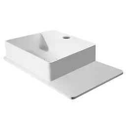 Раковина підвісний Volle Solid Surface з поличкою з каменю 58x37x12,5 см білий/soft touch 13-40-415, Білий