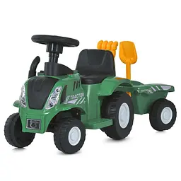 Трактор M 6153B-5 2-в-1(каталка-толокар з причепом) 1*6V4,5AH 1*25W MP3 USB BT TF зелений