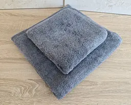 Набір турецьких махрових однотонних рушників Gulcan 50х90+70х140 сірий Grey щільність 480 г/м2 петля 16/1 - мініатюра 2