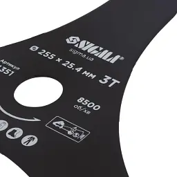 Ніж для тримера Sigma Ø255x25.4 мм 3Т загострений (5624351) - мініатюра 4