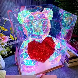 Світлодіодний нічник UFT LP1 Bear Ведмедик з червоним серцем 30 см у подарунковій коробці (UFTLP1bear) - мініатюра 3