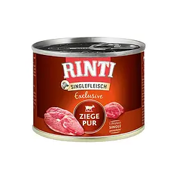 Беззерновий вологий корм Rinti Singlefleisch Exclusive Ziege Pur Рінті монопротеїн для собак, Коза 185 г (94036)