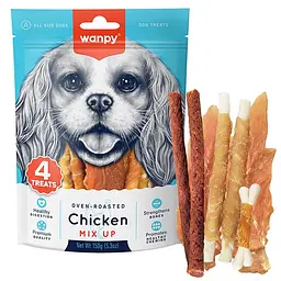 Wanpy Chicken Mix Up ВАНПІ КУРЯЧИЙ МІКС ласощі для собак, 150 г