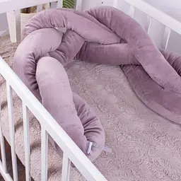 Коса захисна в ліжечко MirSon Kids Time 28-0005 Ashen Velvet велюрова фіолетова - мініатюра 3