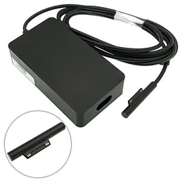 Блок живлення для планшета MICROSOFT 15V 2.58A 44W 6pin Чорний (Surface Pro 5 Pro 6 Pro 4 Pro3 Book) (без сетевого кабеля