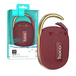 Портативна акустика Hoco HC17 Easy joy sports з карабіном бездротова червона - мініатюра 2