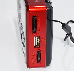 Радіоприймач з MP3 плеєром від флешки, Golon RX-2277, Червоний, з USB + Micro SD і акумулятором (ST) - мініатюра 3