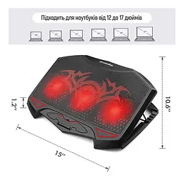 Охолоджуюча пiдставка для ноутбука ColorWay Cooling Game Pro H1, 10-17” (CW-CGPH1) - мініатюра 7