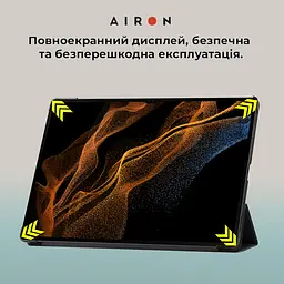 Чехол AIRON Premium для Samsung Galaxy Tab S9 Ultra 14.6'' 2023 с защитной пленкой и салфеткой black - мініатюра 4