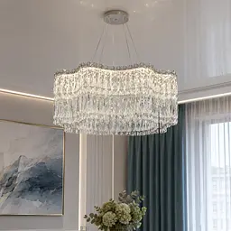 Підвісна LED-люстра Diasha 576/600HR, кришталь, пульт, 85 W, 58 см, 0-16m2