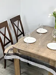 Скатертина силіконова з чорно-срібною стразовою стрічкою 250х110 см - мініатюра 2