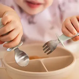 Ложечка і виделка Babyono з нержавіючої сталі сіро-зелені (1665/04) - мініатюра 5