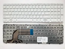 Клавіатура для ноутбуків HP 350 G1, 350 G2, 355 G2 біла з білою рамкою RU/US