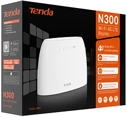 Tenda Маршрутизатор 4G03 N300, 4G/LTE, 1xFE LAN, 1xFE LAN/WAN - мініатюра 6