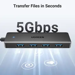 Концентратор Ugreen USB 3.0 to 4хUSB 3.0 1.0m Space Gray CM219 (35574) - мініатюра 3
