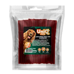 Ласощі для очищення зубів собак UniQ PETS DENTAL Зубні палички з ягнятиною та глюкозаміном 10 см, 500 г - мініатюра 4