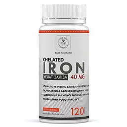 Хелат заліза Tibetan Formula Chelated Iron 40 мг 120 таблеток