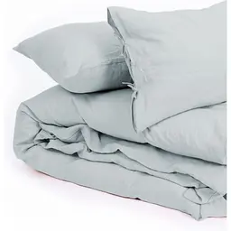 Підковдра MirSon Linen Caspian льон 200х220 см сіро-блакитна (2200008248406) - мініатюра 5