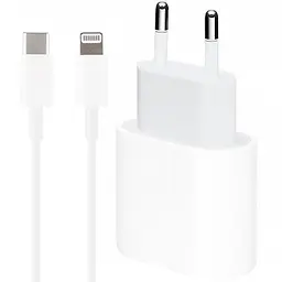 Комплект Швидкий Зарядки для iPhone Зарядний пристрій 20W Adapter Type-C + Кабель Зарядки USB-C to Lightning - мініатюра 1