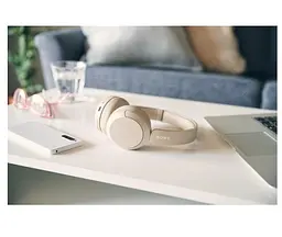 Наушники беспроводные Sony WHCH520 Bluetooth Beige - мініатюра 7
