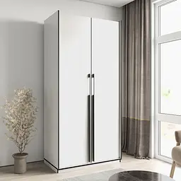 Шафа розпашна Moreli Ramo FR-0014 дводверна з полицями та штангою для одягу 1001х570х2100 мм Білий