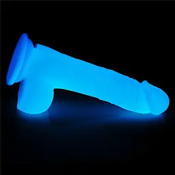 Неоновий фалоімітатор LoveToy Lumino Play 20.9 см блакитний - мініатюра 4
