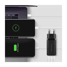 Зарядний пристрій AXAGON 1xUSB + 2xUSB-C 65W QC4+ PD3.0 PPS black (ACU-DPQ65) - мініатюра 8