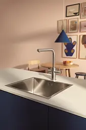Змішувач для кухні з підключенням питної води з висувним виливом Grohe Blue Pure Minta 30601DC0 Нержавіюча сталь - мініатюра 4