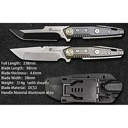 Нож туристический  HX Outdoors Heavy Armor Tactical Straight Knife Black (D-220A) - мініатюра 3